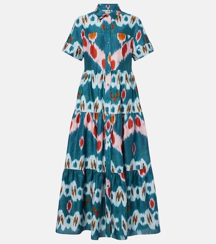 Robe chemise en coton imprimée à volants superposés - Erdem - Modalova