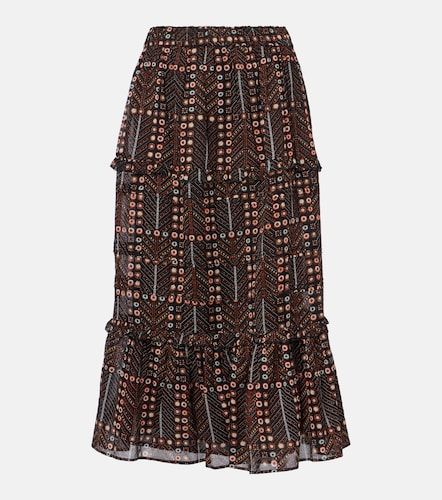 Jupe longue Diya en coton à imprimé et volants superposés - Marant Etoile - Modalova