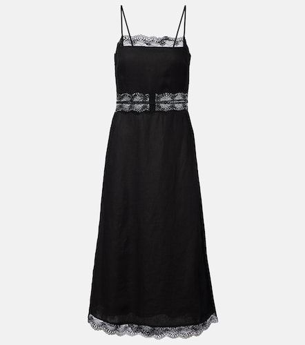 Robe midi Amalina en lin et dentelle - Staud - Modalova