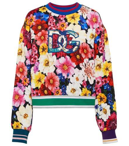 Sweat-shirt DG raccourci à fleurs - Dolce&Gabbana - Modalova