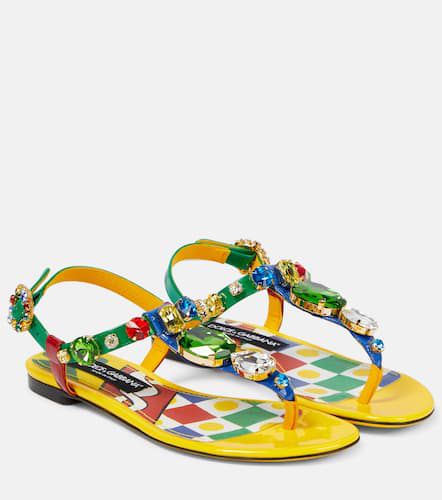 Sandales en cuir verni à ornements - Dolce&Gabbana - Modalova
