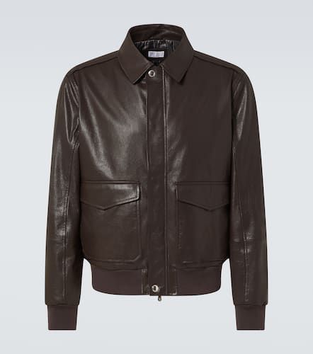 Veste blouson en cuir - Brunello Cucinelli - Modalova