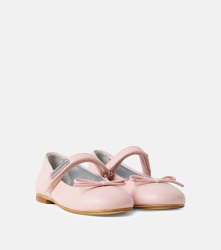 Ballerines Mary Jane en cuir à nœud - Monnalisa - Modalova
