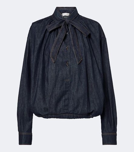 Blouse en denim à col lavallière - Dries Van Noten - Modalova
