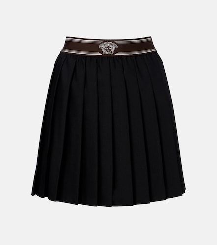 Mini-jupe en laine et mohair - Versace - Modalova