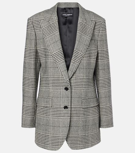 Blazer en laine et cachemire à carreaux - Dolce&Gabbana - Modalova