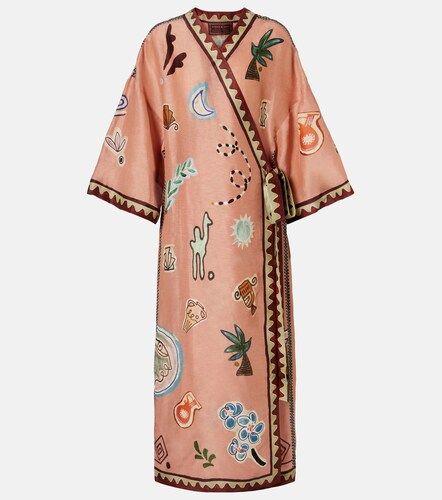 Alémais Robe portefeuille en lin et soie mélangés - Alemais - Modalova