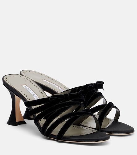 Mules Clementel 70 en velours - Manolo Blahnik - Modalova