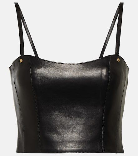 Balmain Top raccourci en cuir - Balmain - Modalova