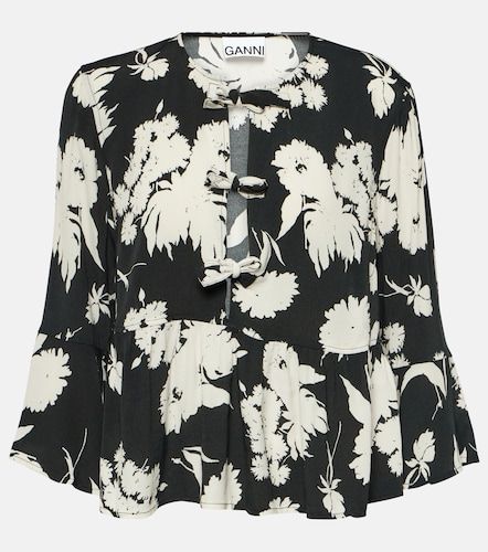 Blouse en crêpe à imprimé floral - Ganni - Modalova