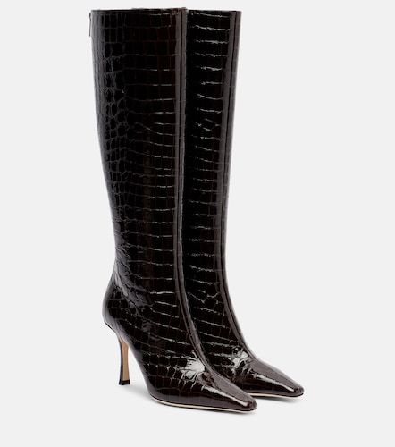 Bottes Agathe 85 en cuir verni embossé - Jimmy Choo - Modalova