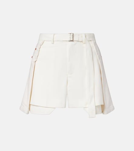 Short en denim et laine mélangée - Sacai - Modalova
