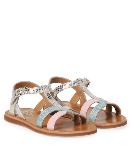 Sandales Plagette en cuir à paillettes - Pom d'Api - Modalova