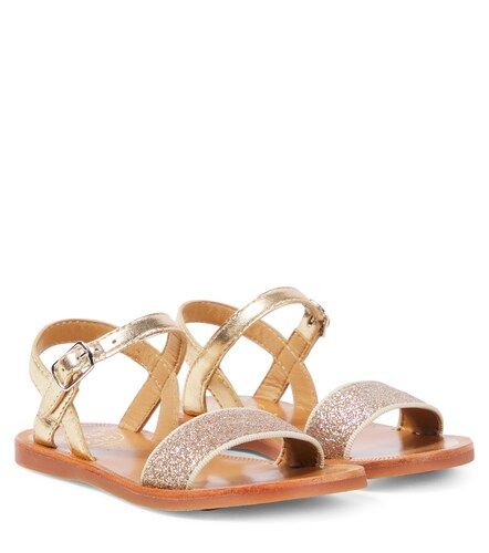 Sandales Plagette en cuir à paillettes - Pom d'Api - Modalova