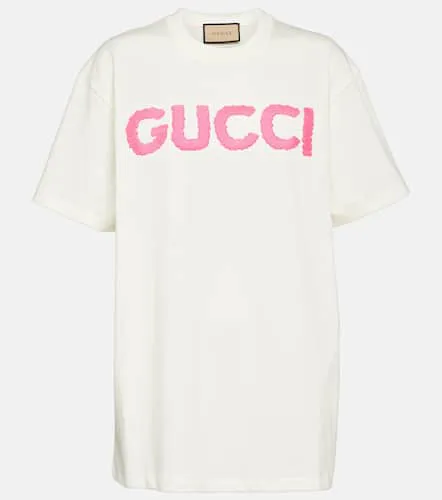 T-shirt brodé en coton à logo - Gucci - Modalova