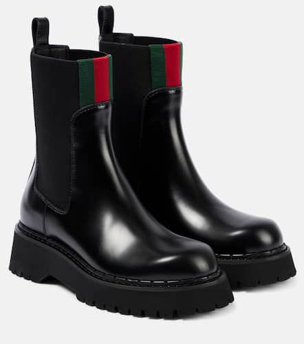 Bottines Chelsea Web Stripe en cuir - Gucci - Modalova