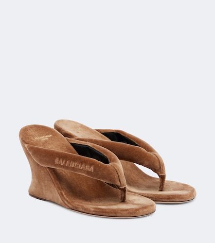 Mules compensées Gaeta en velours - Balenciaga - Modalova