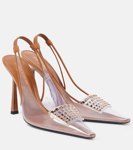 Sandales à plateau en satin - Saint Laurent - Modalova