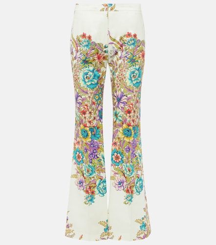 Pantalon évasé en coton mélangé à motif floral - Etro - Modalova