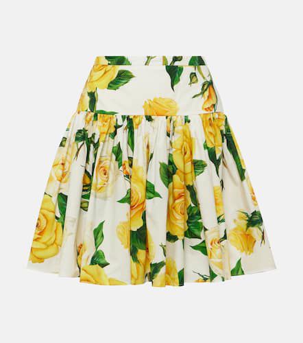 Mini-jupe en coton à fleurs - Dolce&Gabbana - Modalova