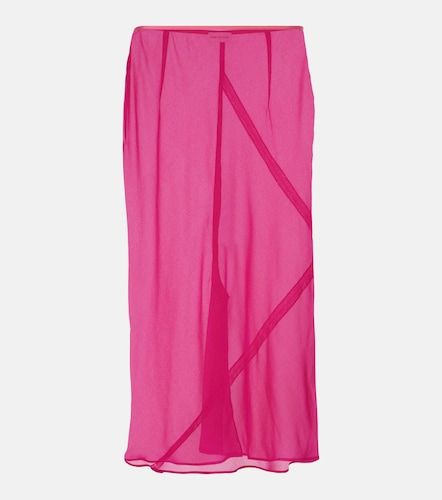Jupe midi en soie mélangée - Dries Van Noten - Modalova