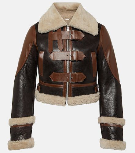 Veste en cuir et shearling - Blumarine - Modalova