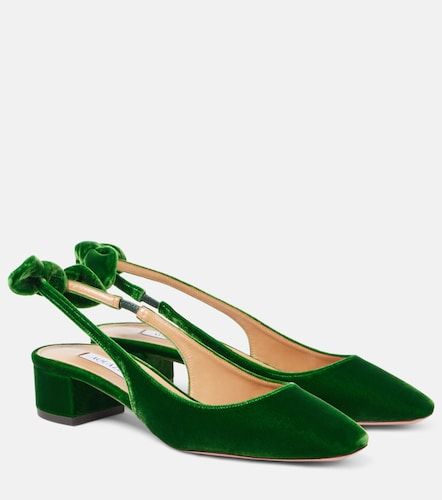 Escarpins slingback Very Bow Tie 35 en velours - Aquazzura - Modalova