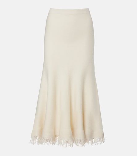 Jupe midi en laine à franges - Bottega Veneta - Modalova