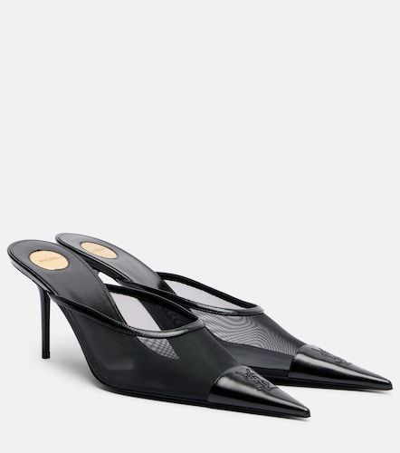 Mules Renée en cuir et mesh - Saint Laurent - Modalova