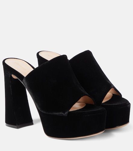 Mules Holly à plateau en velours - Gianvito Rossi - Modalova