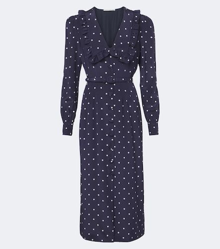 Robe midi en soie à pois - Alessandra Rich - Modalova