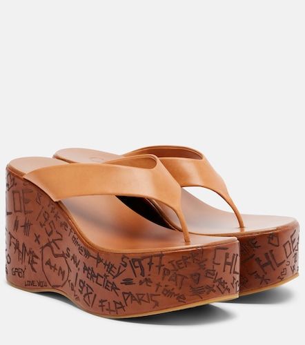 Chloé Mules compensées Maxime en cuir - Chloe - Modalova