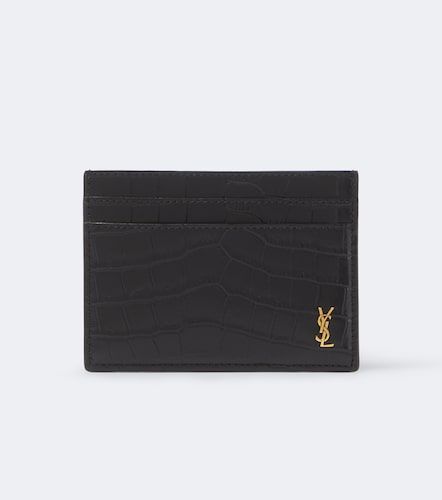 Porte-cartes Cassandre en cuir façon croco - Saint Laurent - Modalova
