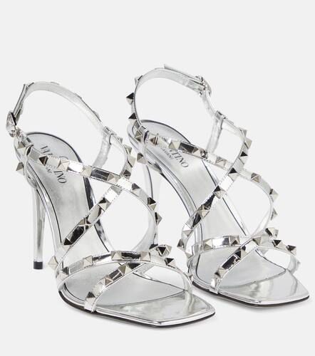 Sandales Rockstud en cuir métallisé - Valentino Garavani - Modalova