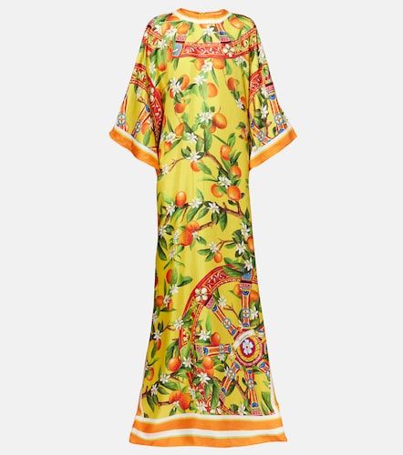 Robe longue imprimée en soie - Dolce&Gabbana - Modalova