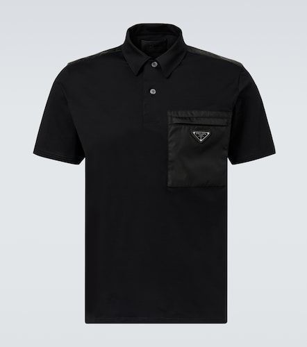 Polo en coton mélangé et Re-Nylon - Prada - Modalova