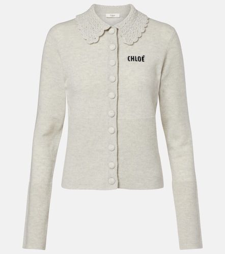 Chloé Cardigan en laine à logo - Chloe - Modalova
