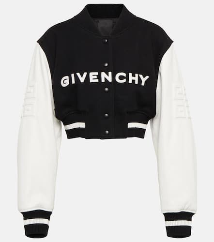Veste raccourcie en laine mélangée à logo - Givenchy - Modalova