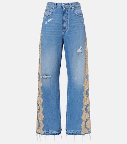 Dolce&Gabbana Jean wide à dentelle - Dolce&Gabbana - Modalova