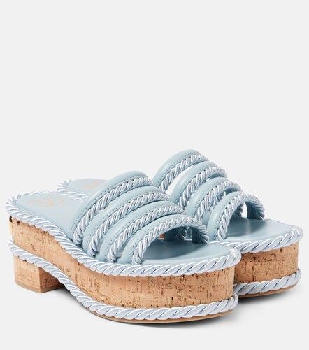 Mules VLogo Summerblocks à plateforme en cuir - Valentino Garavani - Modalova