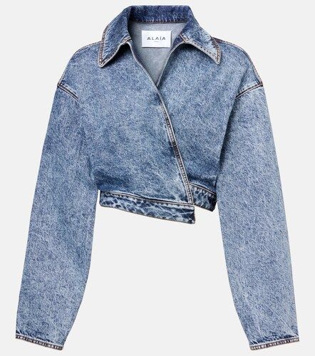 Alaïa Veste raccourcie asymétrique en jean - Alaia - Modalova