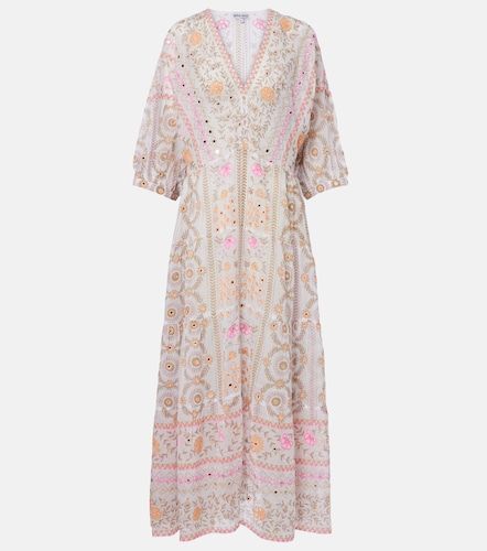 Robe longue en coton à ornements - Juliet Dunn - Modalova