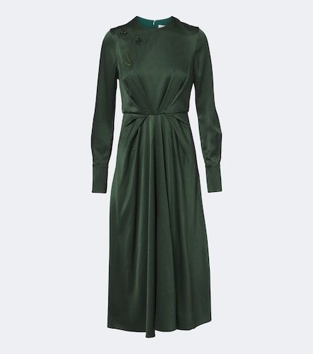 Robe midi en satin à appliqué floral - Erdem - Modalova