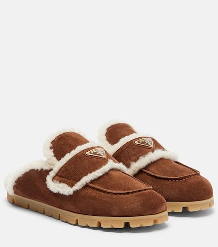 Prada Mules en daim et shearling - Prada - Modalova