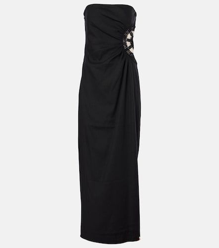 Robe longue Dorian en lin et coton brodée - SIR - Modalova