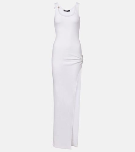 Robe longue Safety Pin en coton mélangé - Versace - Modalova
