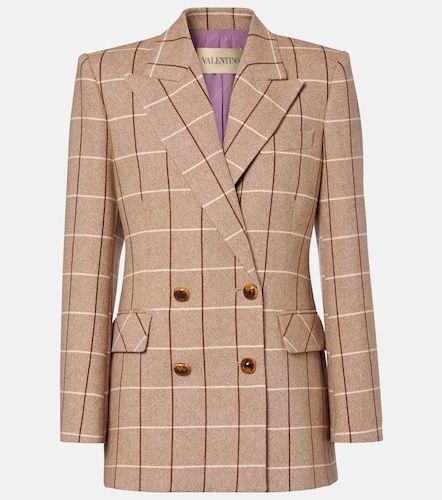 Blazer en laine vierge à carreaux - Valentino - Modalova