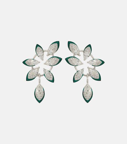 Boucles d'oreilles The Leaf en or blanc 18 ct et diamants - Kamyen - Modalova