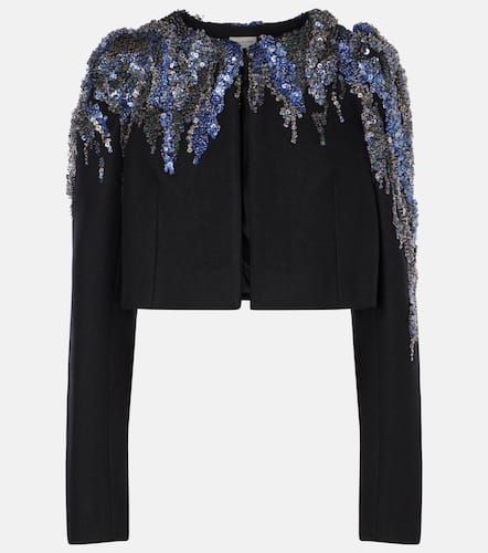 Veste raccourcie en laine mélangée à sequins - Dries Van Noten - Modalova