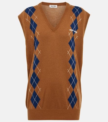 Pull Argyle en cachemire - Miu Miu - Modalova